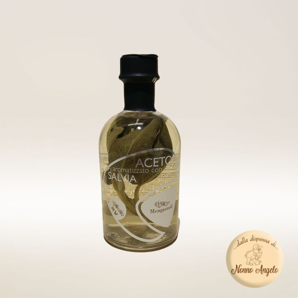 Aceto balsamico. Aceto di vino aromatizzato Salvia 250 ml.